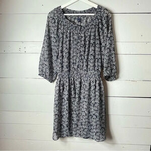 Gap Chiffon 3/4 Sleeve Floral Print Dress Size M